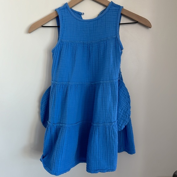 Girls Blue Sleeveless Dress with Pockets by Cat & Jack 100% Cotton - Picture 7 of 12